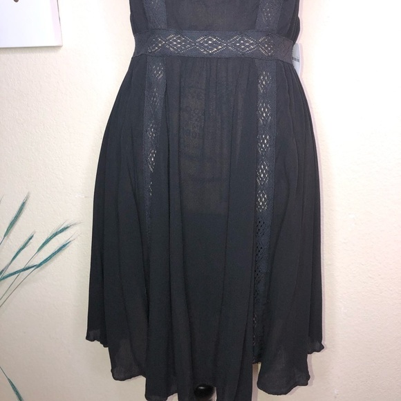 Intimately Free People High Neck Open Back Black Lingerie with Crochet Size S - Picture 3 of 8